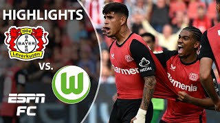 🚨 LEVERKUSEN GETS IT DONE 🚨 Bayer Leverkusen vs Wolfsburg  Bundesliga Highlights  ESPN FC [upl. by Delanos]