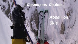 AbsailRappel into the COSMIQUES COULOIR  Aiguille du Midi [upl. by Attelra882]