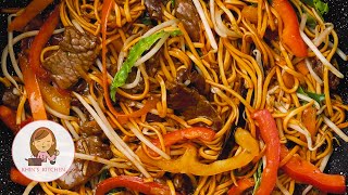 Beef Steak Chow Mein  Beef StirFry Noodle [upl. by Yrelav200]