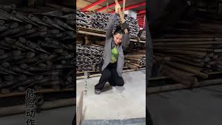 Chopping wood with an airplane axe Its so laborsaving Choppingwood axe ytshorts viralvideo [upl. by Nilre334]