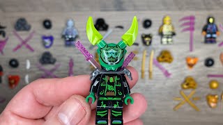 8 NINJA ONI MASK MINIFIGURES NINJAS WITH TRANSLUCENT WEAPONS [upl. by Rola265]