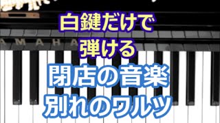 ピアノで奏でるサビ 閉店の音楽 別れのワルツ 白鍵だけで弾ける初心者OK [upl. by Myriam]