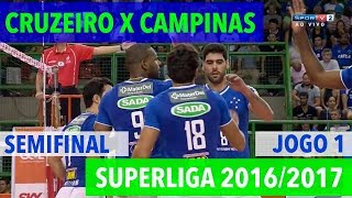 Cruzeiro x Campinas  Semifinal JOGO 1  Superliga de Vôlei Masculino 20162017 [upl. by Klina]