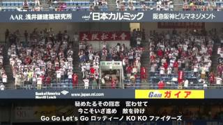 20130824 近鉄復刻デー ロッティーノ（吉岡）選手応援歌（歌詞付） [upl. by Anialam384]