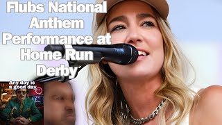 Ingrid Andress National Anthem Mishap at 2024 Home Run Derby [upl. by Acinat]