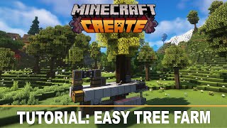 EASY Compact Tree Farm  Minecraft Create MOD [upl. by Abebi]