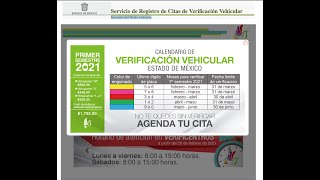 Cómo agendar cita para la verificación vehicular en el Estado de México por INTERNET  EDOMEX [upl. by Cherie]