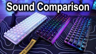 Sound Testing The Most Popular Gaming Keyboards ft Wooting Razer SteelSeries [upl. by Anaibib]