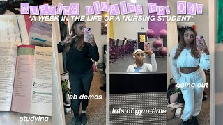 NURSING DIARIES EP 04 lab demos going outside lots of studying gym timeee [upl. by Anitsua]