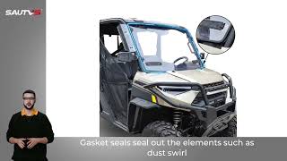 SAUTVS Clear Front Full Windshield with Vents for Polaris Ranger XP 1000 Crew Diesel XP 900 201724 [upl. by Yssep]