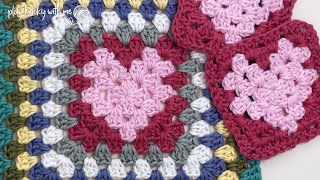 How to Crochet a Heart Granny Square  Classic AND Reversible 🧶💓 [upl. by Noteek937]