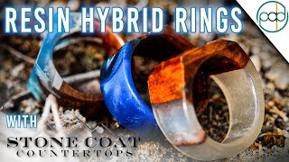 Making Wood and Resin Hybrid Rings with Stone Coat Countertops [upl. by Ztnaj80]