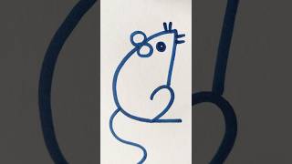 Easy rat from numbers art youtubeshorts diy draw youtube ytshorts shorts creative kids yt [upl. by Enilada]