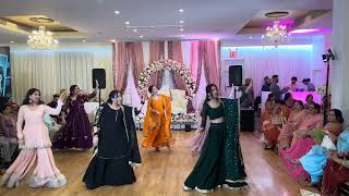 SURPRISE PUNJABI ENGAGEMENT DANCE PERFORMANCE BY BRIDE amp SISTERS [upl. by Rowell633]