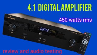 4•1 digital amplifier review and audio testing 7 tech audios Malayalam [upl. by Zwick]