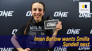 Iman Barlow tells Smilla Sundell she wants the belt  ONE Championship Fight Night 8 [upl. by Macrae]