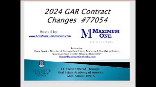 2024 Georgia Association of REALTORS GAR Contract Changes  CE Class newGARcontracts [upl. by Lilli]