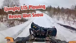 Ljungby L15 Plowing 15cm Heavy Wet Snow [upl. by Magner]