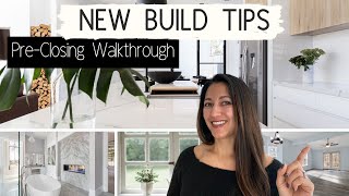 NEW BUILD TIPS PRECLOSING WALKTHROUGH  What to Expect at Your Blue Tape Walkthrough  Be Prepared [upl. by Anitnegra]