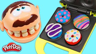 Feeding Mr Play Doh Head Homemade Donuts [upl. by Townshend]