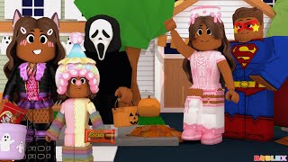 🎃Our Family Went TRICK OR TREATING HALLOWEEN NIGHT Roblox Bloxburg Roleplay roleplay [upl. by Ahsenac]