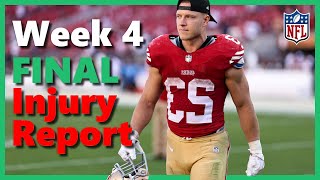 Week 4  EVERY INJURY UPDATE You NEED Before Sunday  Fantasy Football [upl. by Rahmann451]