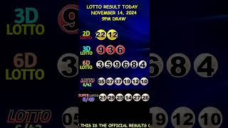 Lotto Result November 14 2024 9pm Draw shorts [upl. by Radu]