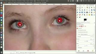 Gimp 17 com treure els ulls vermells deguts al flash amb Gimp [upl. by Hey]