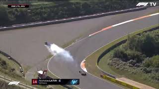 Nicholas Latifi Hard Crash  2021 F1 Qualifying at Zandvoort [upl. by Shaylynn]