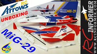 ARROWS HOBBY MIG29 FULCRUM 64MM Unboxing Video By RCINFORMER [upl. by Aicenat642]