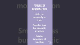 Denominations  60 Second Sociology Beliefs in Society [upl. by Ecnahoy]