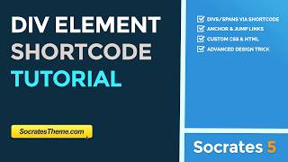 Div Element Shortcode For Any Tag Class or ID [upl. by Yxor264]