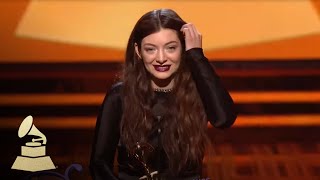 Lorde Wins Best Pop Solo Performance  GRAMMYs [upl. by Jelene]