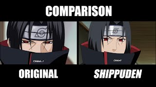 Itachi VS Sasuke  Naruto Original VS Shippuden Comparison Side by Side [upl. by Nich666]