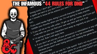 The Infamous quot44 Rules For DnDquot  rdnd [upl. by Nnylrebma604]