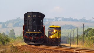 Cruzamento de trens no pátio de Córrego da Serra Ferrovia do Aço [upl. by Winzler]