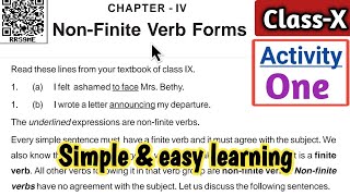 Nonfinite verbs Class 10 english grammar activity 1 question answer [upl. by Eseerahs]