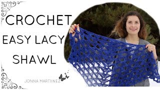 How To Crochet A Lacy Shawl  Calandria Shawl  Crochet Shawls [upl. by Ailimac671]