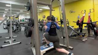 Smith Machine Deficit Reverse Lunge  Exercise Demo [upl. by Tsenrae]