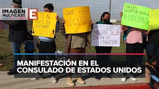 Migrantes en Tijuana exigen a EU aclarar procesos de asilo [upl. by Eahsel]