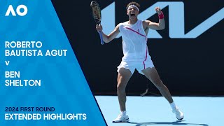 Roberto Bautista Agut v Ben Shelton Extended Highlights  Australian Open 2024 First Round [upl. by Pliske]