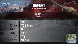 1245 T28 Prot  0 kills  745 dmg  176 xp  10462 credits  World of Tanks [upl. by Kitchen]