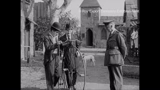 Charlie Chaplin and his Brother Riding a PennyFarthing  Behind the Scenes Archival Footage [upl. by Asilaj]