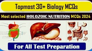 Holozoic Nutrition Mcq Part3  Biology class XI Sindh board  Biology Imp Mcq for competitive exams [upl. by Krauss]