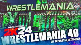 Wrestlemania 40 2024 Modded Arena w Entrances Ft Roman Reigns CM Punk  New WWE 2K24 Mods [upl. by Combe]