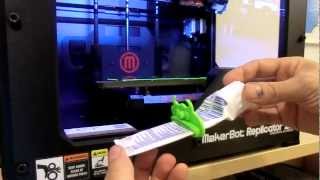 MakerBot Replicator 2X 3D prints Paste Pusher Animal [upl. by Borreri]