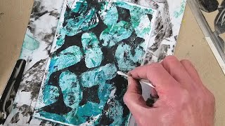 Creative ideas for monoprints using acrylic paint and stencils [upl. by Upton]