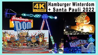 Hamburger Winterdom  Santa Pauli 2022  Rundgang mit vielen Details  Bummel übern Rummel  4K [upl. by Ahsiuqat]