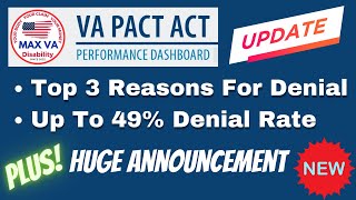 VA PACT Act Top 3 Reasons for DENIAL  Up to 49 Denial Rates  Huge Announcement NEW [upl. by Eural]