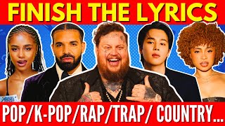 FINISH THE LYRICS  Most Popular Songs of ALL GENRES 📀🎵 [upl. by Borries37]